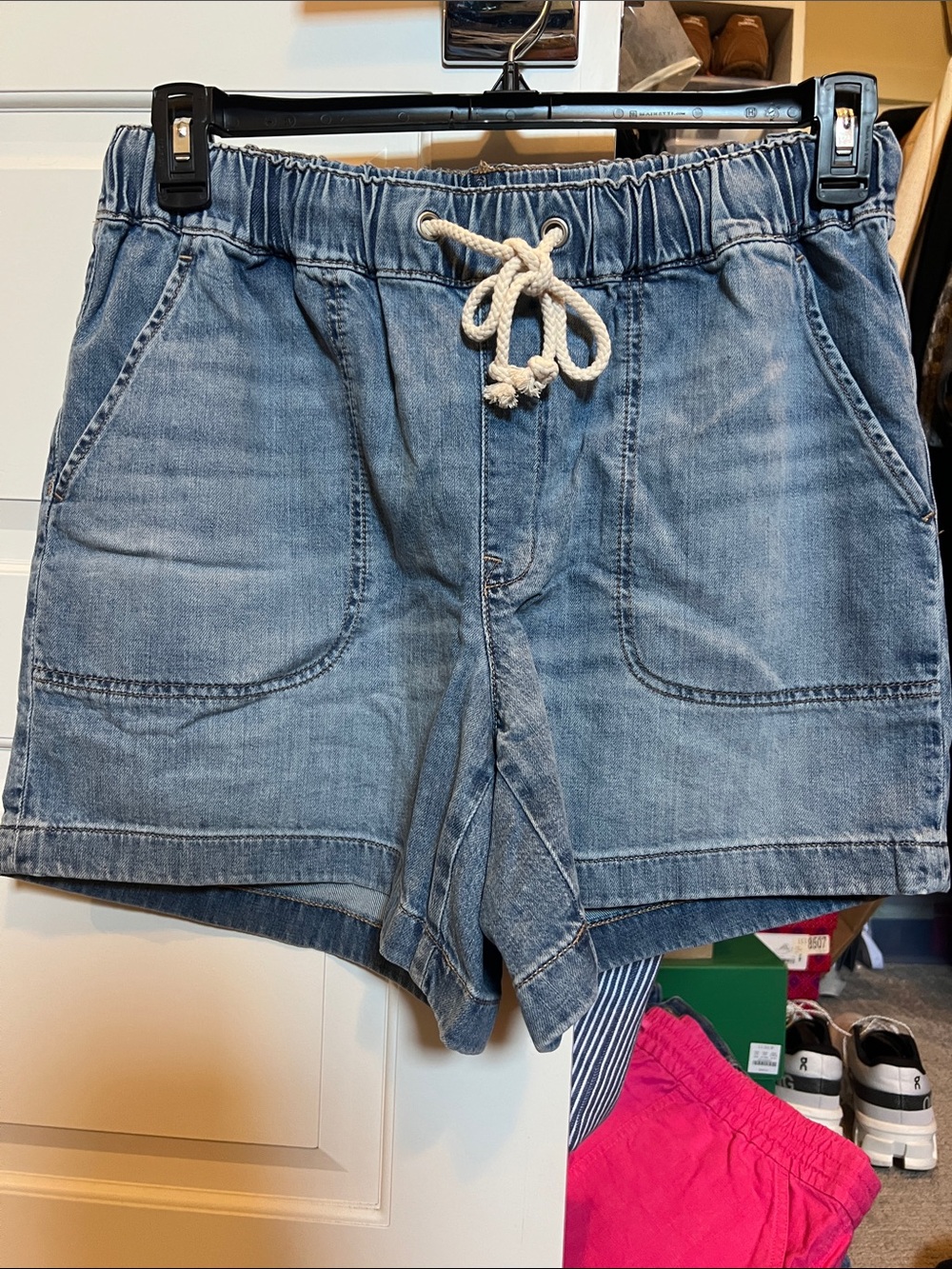 J. Crew Factory Light Wash Denim Drawstring Shorts